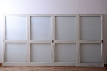 アンティークペイント　モールガラス戸4枚セット