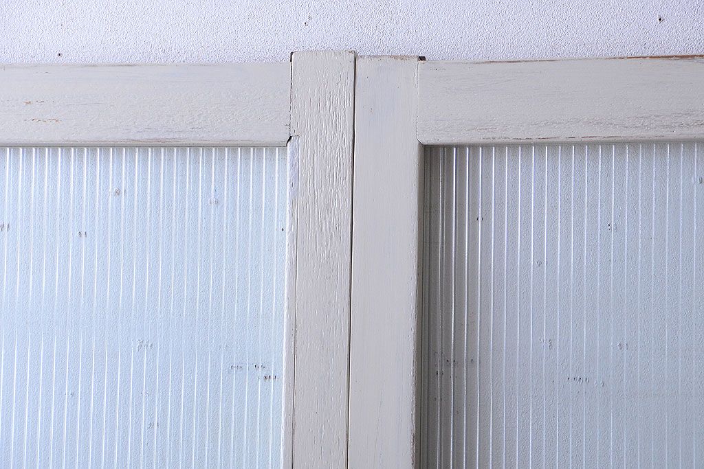 アンティークペイント　モールガラス戸4枚セット