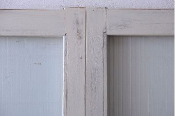 アンティークペイント　モールガラス戸4枚セット