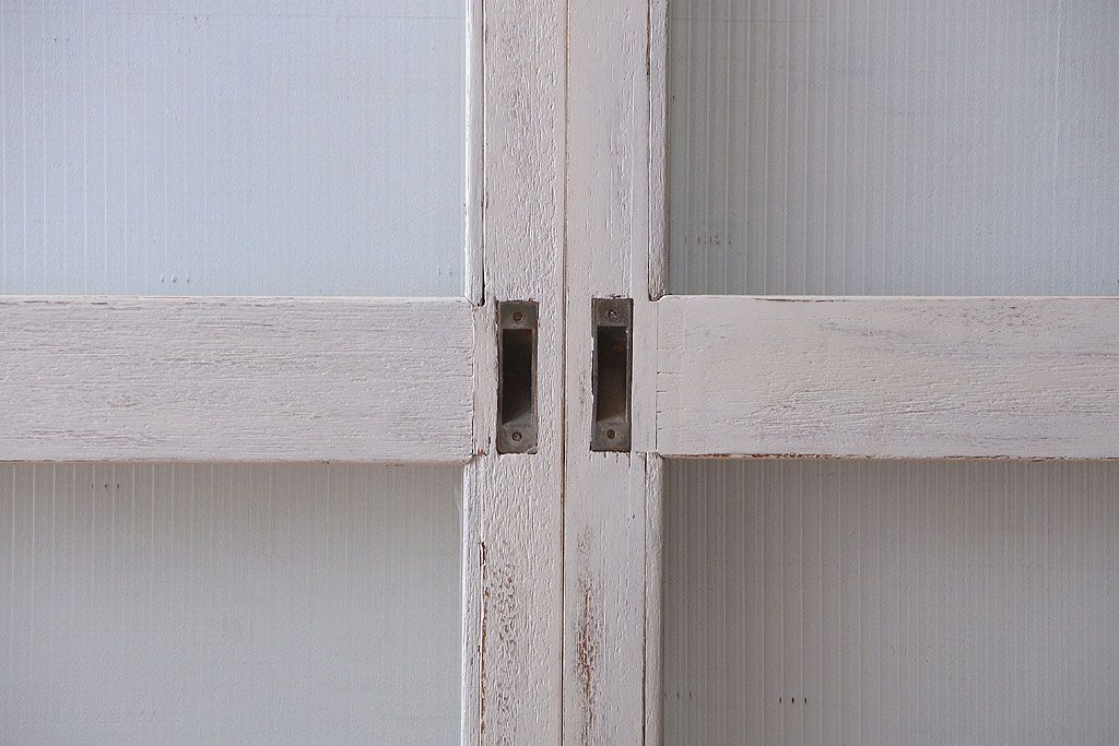 アンティークペイント　モールガラス戸4枚セット