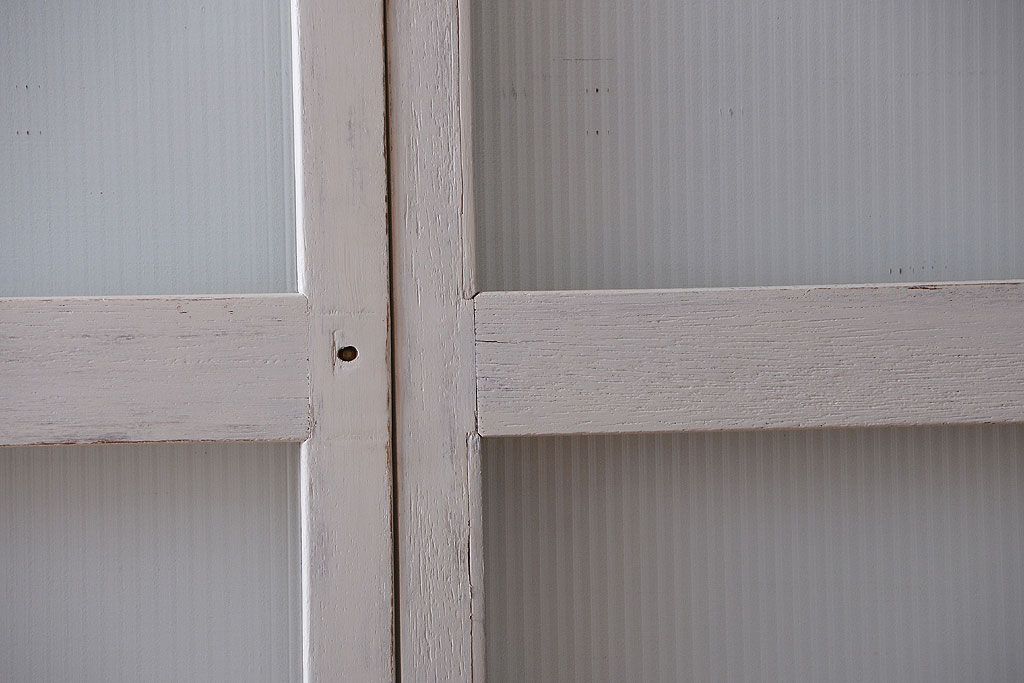 アンティークペイント　モールガラス戸4枚セット