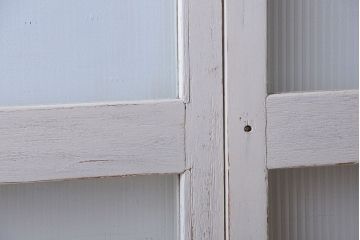 アンティークペイント　モールガラス戸4枚セット