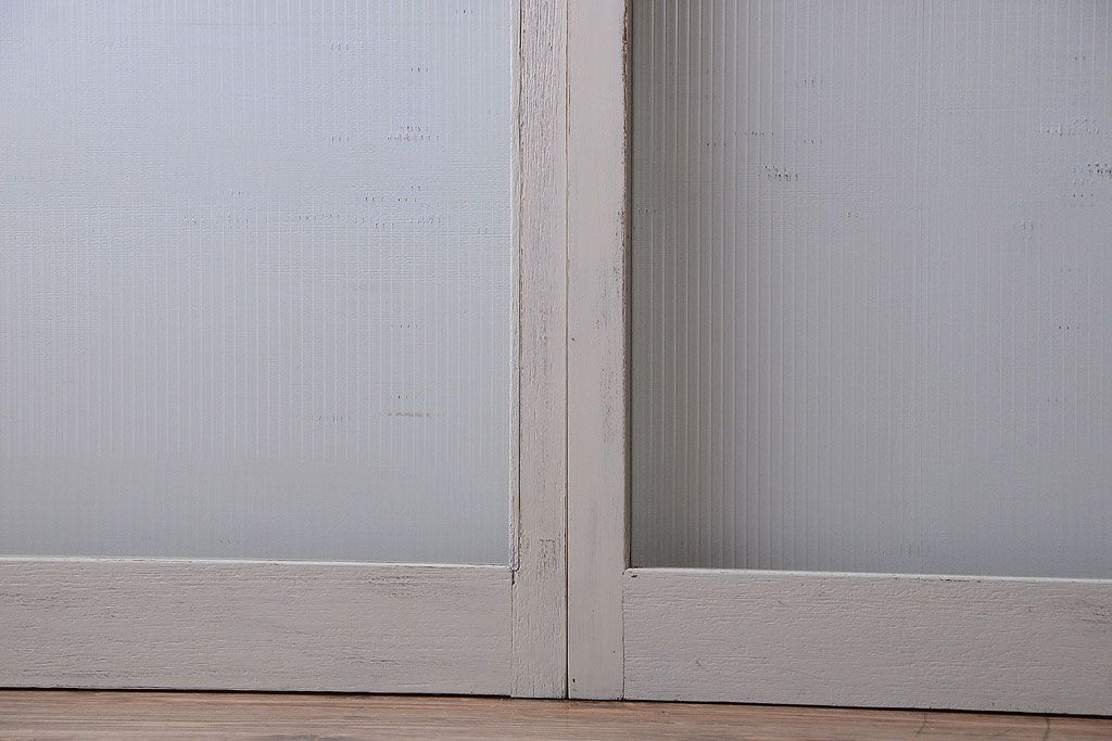 アンティークペイント　モールガラス戸4枚セット