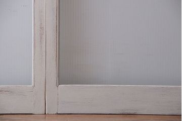 アンティークペイント　モールガラス戸4枚セット