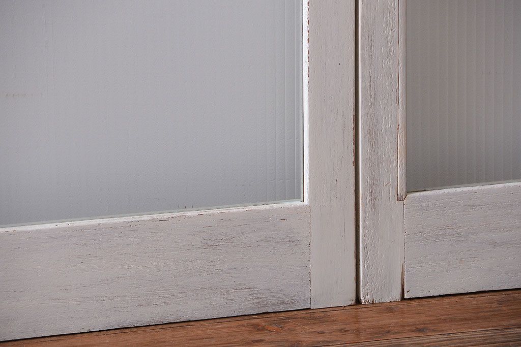 アンティークペイント　モールガラス戸4枚セット