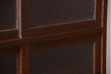 アンティーク家具　古民具・骨董　ダイヤガラス引き戸のアンティーク収納棚