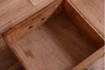 レトロ家具　昭和レトロ　和製アンティークの二段重ね収納棚