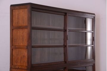 レトロ家具　昭和レトロ　和製アンティークの二段重ね収納棚