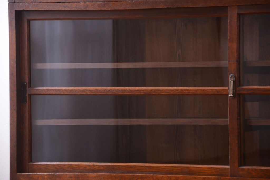 レトロ家具　昭和レトロ　和製アンティークの二段重ね収納棚