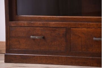 レトロ家具　昭和レトロ　和製アンティークの二段重ね収納棚