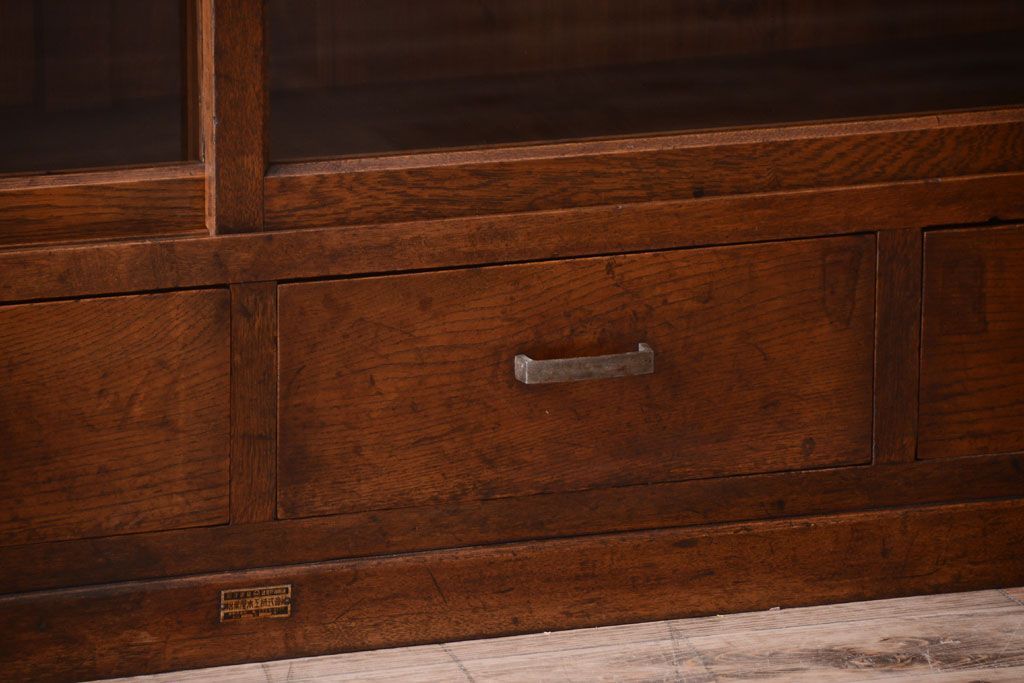 レトロ家具　昭和レトロ　和製アンティークの二段重ね収納棚