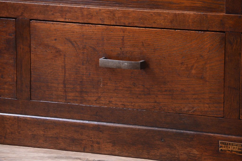 レトロ家具　昭和レトロ　和製アンティークの二段重ね収納棚