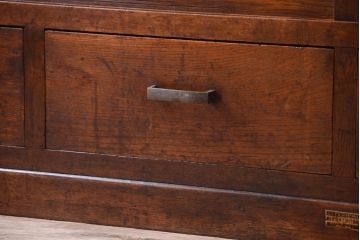 レトロ家具　昭和レトロ　和製アンティークの二段重ね収納棚