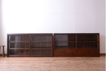 レトロ家具　昭和レトロ　和製アンティークの二段重ね収納棚