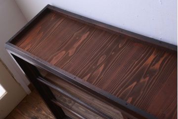 レトロ家具　昭和レトロ　和製アンティークの二段重ね収納棚