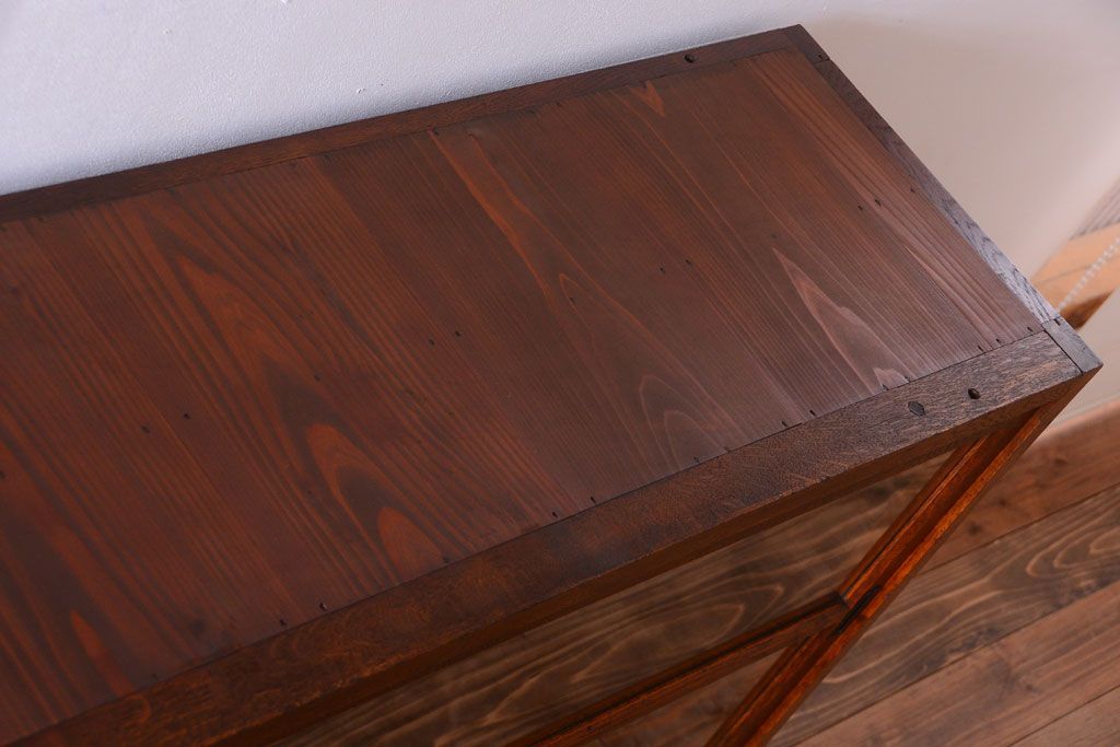 レトロ家具　昭和レトロ　和製アンティークの二段重ね収納棚