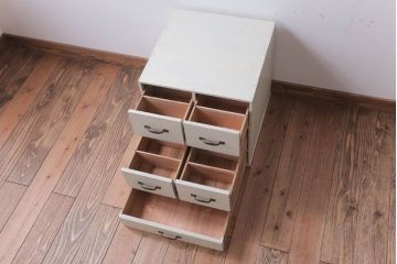 アンティーク家具　和製アンティーク　アンティークホワイトペイントの小引き出し
