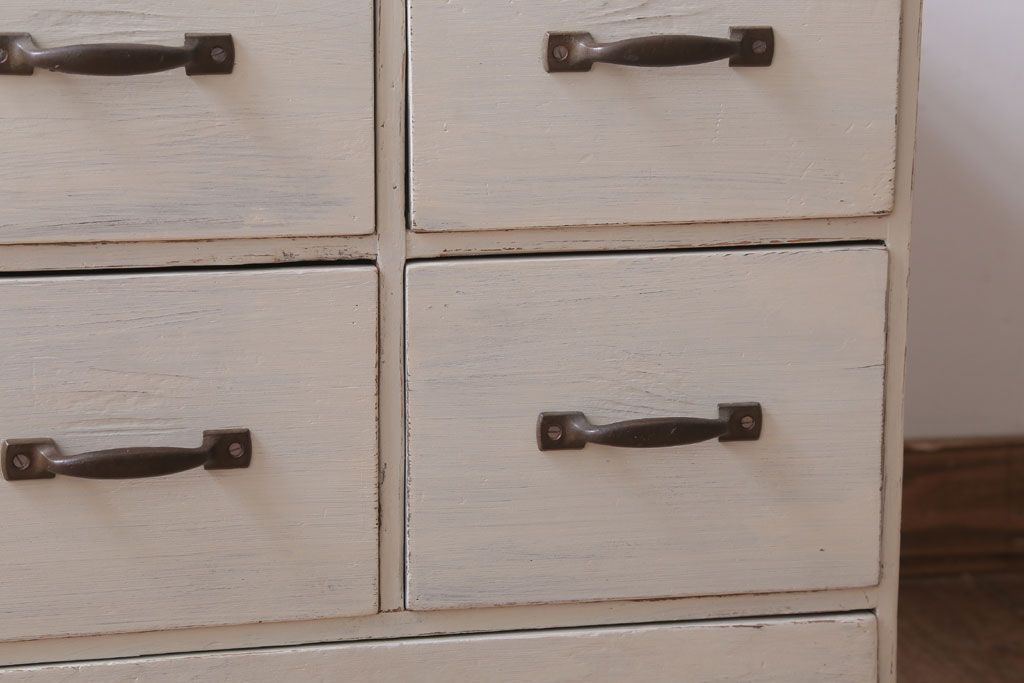 アンティーク家具　和製アンティーク　アンティークホワイトペイントの小引き出し