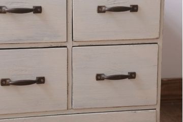 アンティーク家具　和製アンティーク　アンティークホワイトペイントの小引き出し