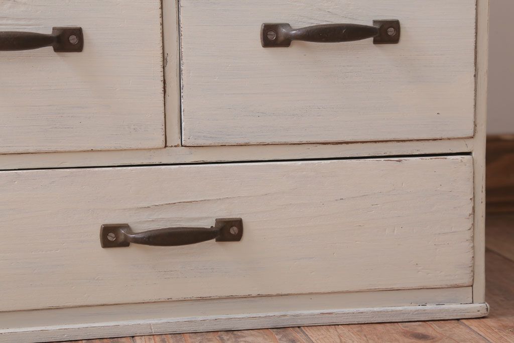 アンティーク家具　和製アンティーク　アンティークホワイトペイントの小引き出し