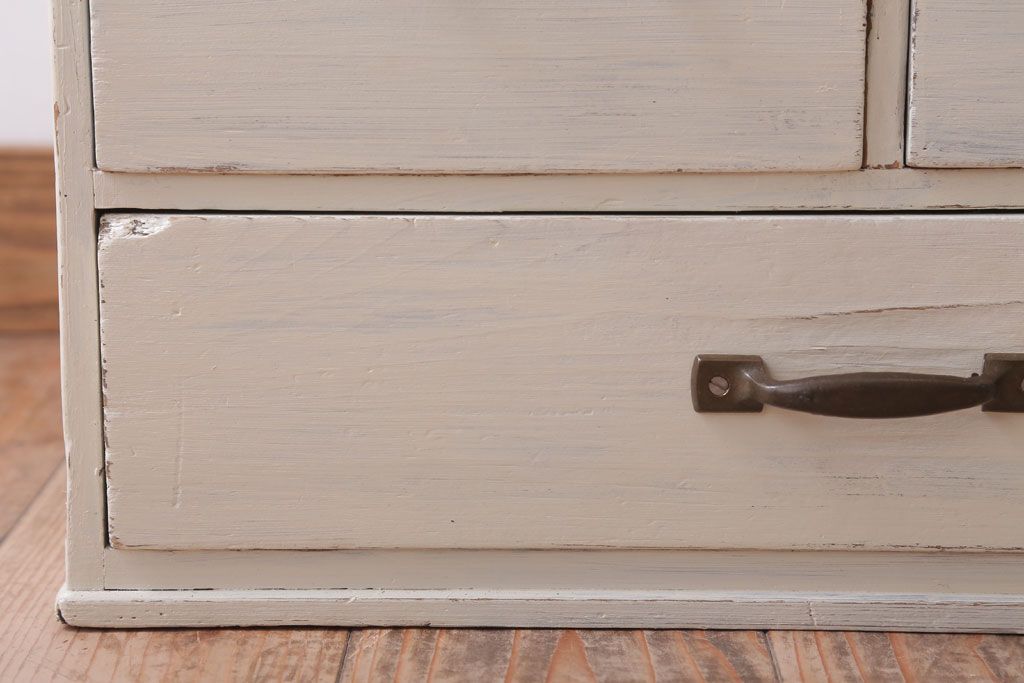 アンティーク家具　和製アンティーク　アンティークホワイトペイントの小引き出し