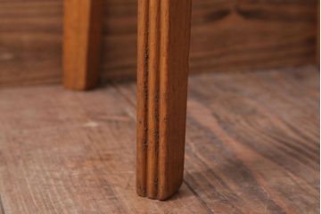 レトロ家具　和製アンティーク　古い木のレトロなクッション座面角スツール(1)