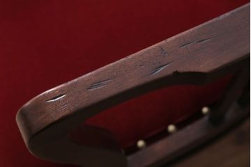 アンティーク家具　大正ロマン　古いナラ材のアームチェア(キャプテンチェア)(2)