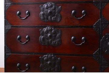 アンティーク家具　古民具・骨董　明治期　前面欅材!アンティーク仙台箪笥