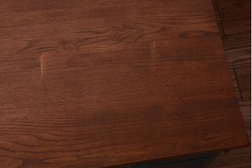 アンティーク家具　アンティーク 古い木製のネイビーペイント片袖机