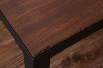 アンティーク家具　アンティーク　天板欅古材一枚板の鉄脚ダイニングテーブル(作業台)