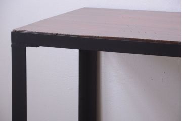 アンティーク家具　アンティーク　天板欅古材一枚板の鉄脚ダイニングテーブル(作業台)