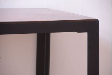 アンティーク家具　アンティーク　天板欅古材一枚板の鉄脚ダイニングテーブル(作業台)