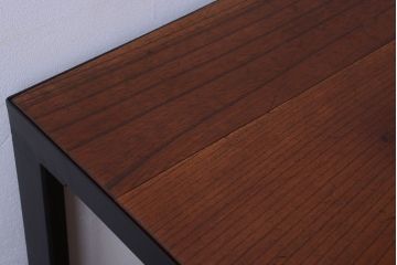 アンティーク家具　アンティーク　天板欅古材の鉄脚ダイニングテーブル(作業台)