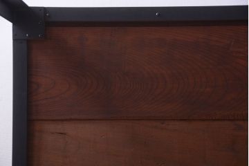 アンティーク家具　アンティーク　天板欅古材の鉄脚ダイニングテーブル(作業台)(2)