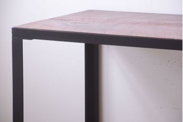 アンティーク家具　アンティーク　天板欅古材一枚板の鉄脚ダイニングテーブル(作業台)(2)