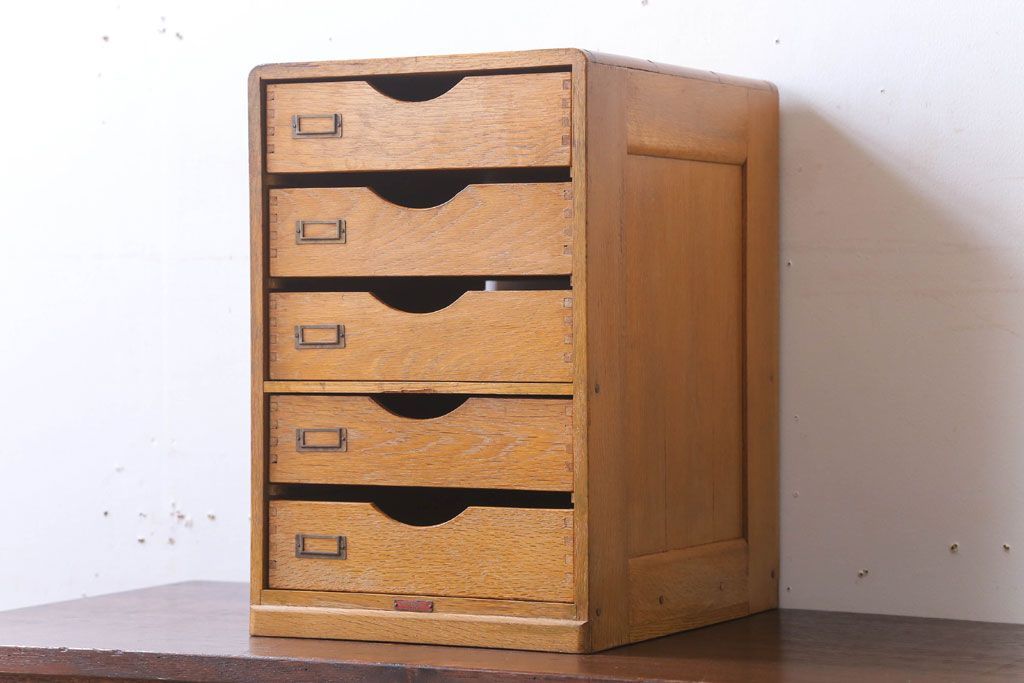 レトロ家具　昭和レトロ　ネームプレート付き!アンティーク両面小引き出し