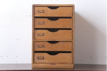 レトロ家具　昭和レトロ　ネームプレート付き!アンティーク両面小引き出し