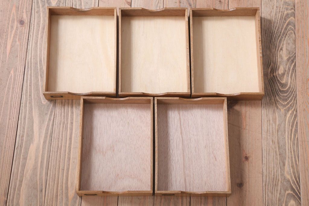 レトロ家具　昭和レトロ　ネームプレート付き!アンティーク両面小引き出し