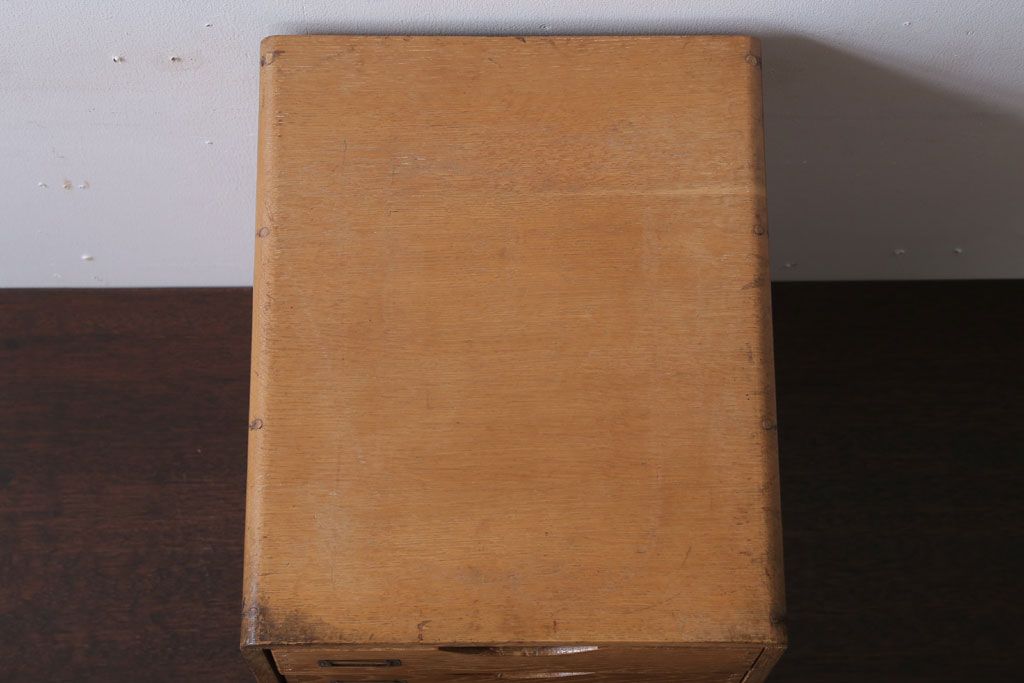 レトロ家具　昭和レトロ　ネームプレート付き!アンティーク両面小引き出し