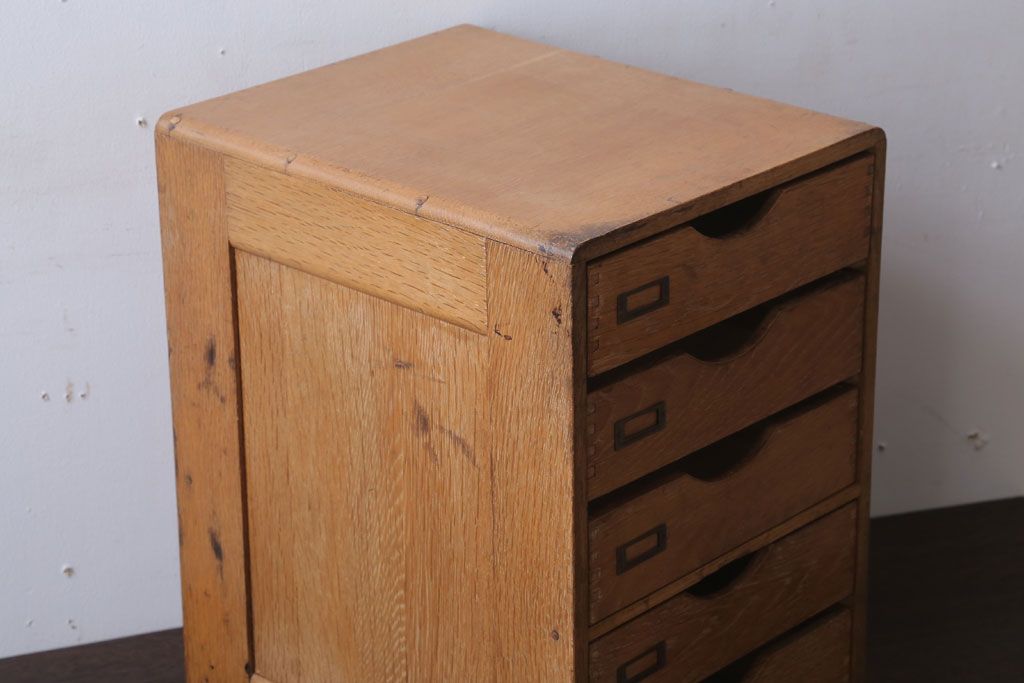 レトロ家具　昭和レトロ　ネームプレート付き!アンティーク両面小引き出し