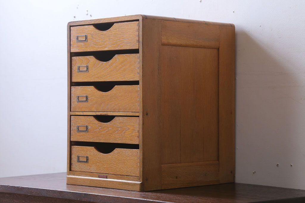 レトロ家具　昭和レトロ　ネームプレート付き!アンティーク両面小引き出し