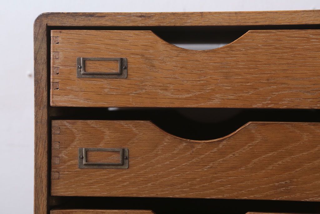 レトロ家具　昭和レトロ　ネームプレート付き!アンティーク両面小引き出し