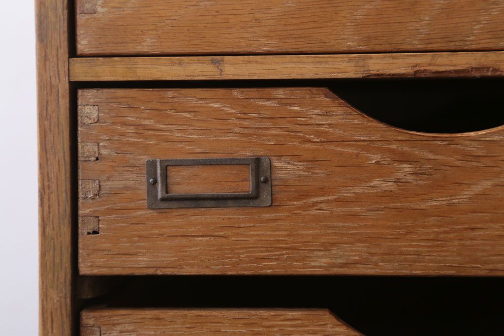 レトロ家具　昭和レトロ　ネームプレート付き!アンティーク両面小引き出し
