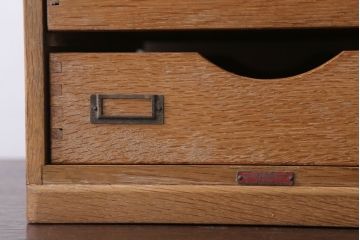 レトロ家具　昭和レトロ　ネームプレート付き!アンティーク両面小引き出し
