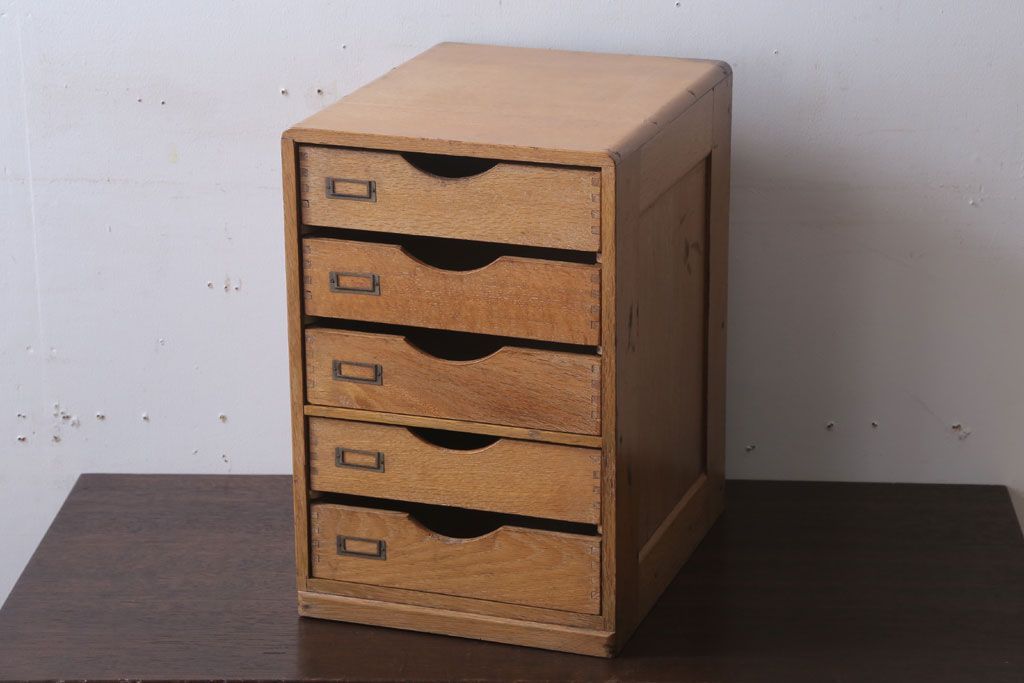 レトロ家具　昭和レトロ　ネームプレート付き!アンティーク両面小引き出し