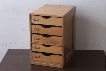 レトロ家具　昭和レトロ　ネームプレート付き!アンティーク両面小引き出し