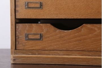 レトロ家具　昭和レトロ　ネームプレート付き!アンティーク両面小引き出し