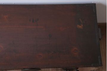 アンティーク家具　和製アンティーク　シンプルな丸金具の時代箪笥ローボード