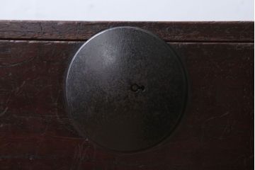 アンティーク家具　和製アンティーク　シンプルな丸金具の時代箪笥ローボード