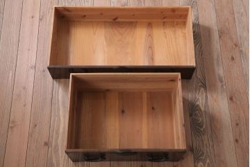 アンティーク家具　和製アンティーク　シンプルな丸金具の時代箪笥ローボード(3)